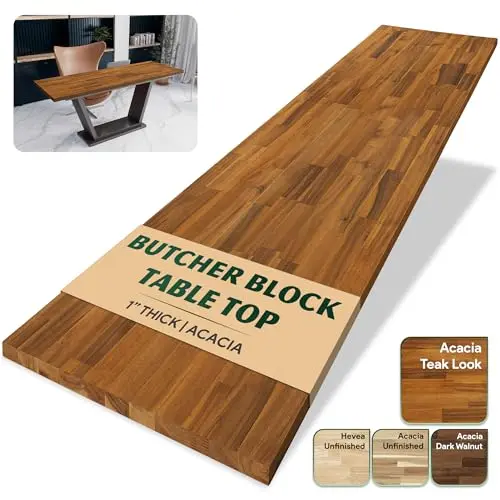 Howizz teak-stained acacia solid wood table top for countertops