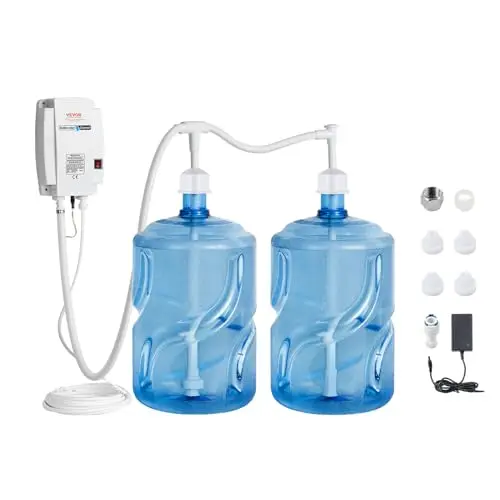 VEVOR white dual-pipe electric water dispenser pump system for 5-gallon bottles