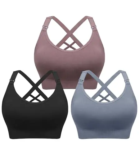 Angelhood 3 pack of seamless nursing sports bras