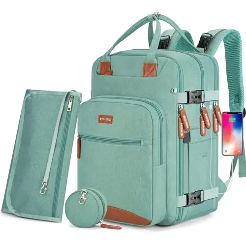 BAGPARKK green diaper backpack with USB port