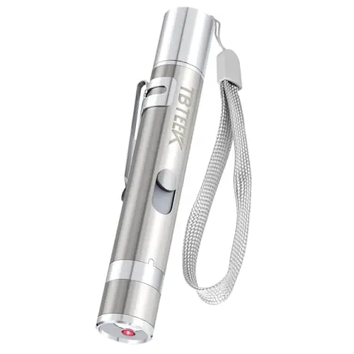 TBTeek Silver USB Rechargeable Laser Cat Toy with patterns