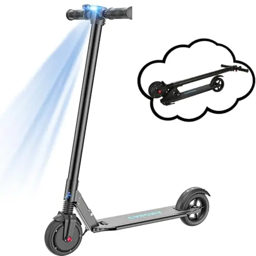 Caroma black electric scooter with decals, suitable for teens