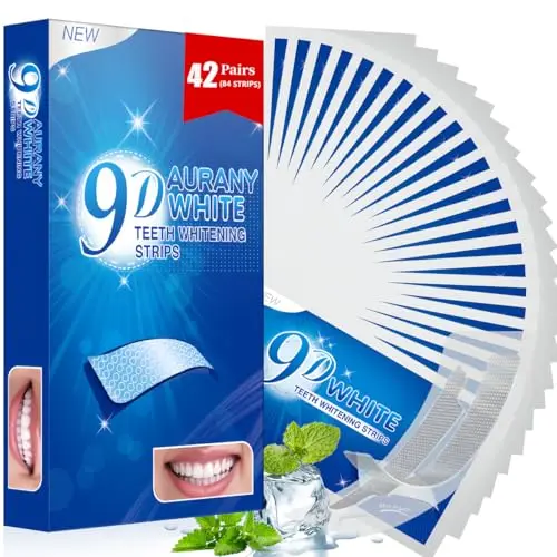 9D Sensitive Teeth Whitening Strips in individual packages