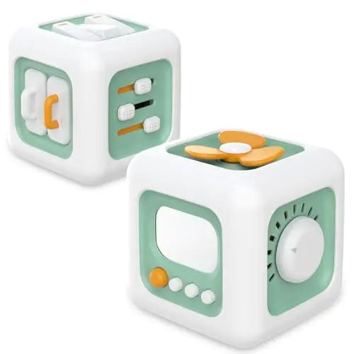Bessome busy activity cube with mirror, switch, and sliders