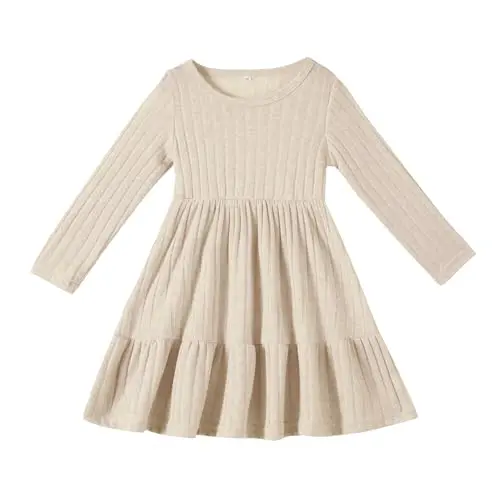Kionio toddler girl tiered knit sweater dress in fall colors