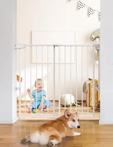 Babelio tall baby gate with no bottom bar for stairs