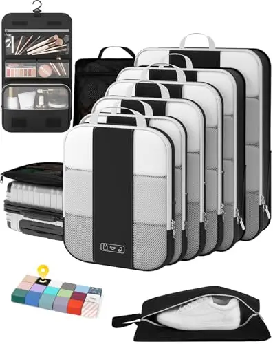 OlarHike compression packing cubes set in black