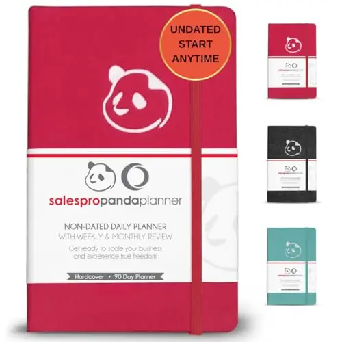Panda Planner Sales Pro Daily Planner in Red for sales tracking