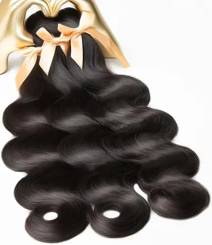 MLIP Raw Bundles Human Hair Body Wave in 22-inch natural black color