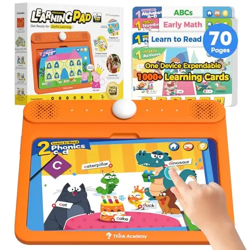 Think Academy Interactive Electronic Learning Pad for kids with activity cards
