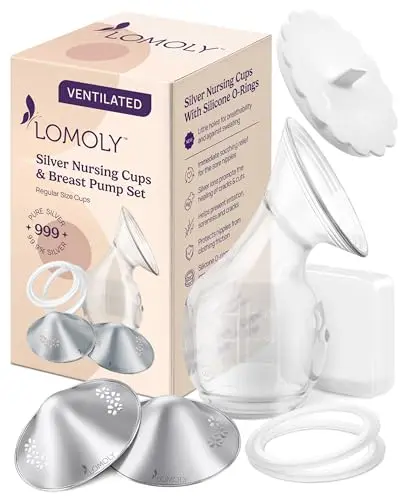Silver Nipple Covers set with breast pump