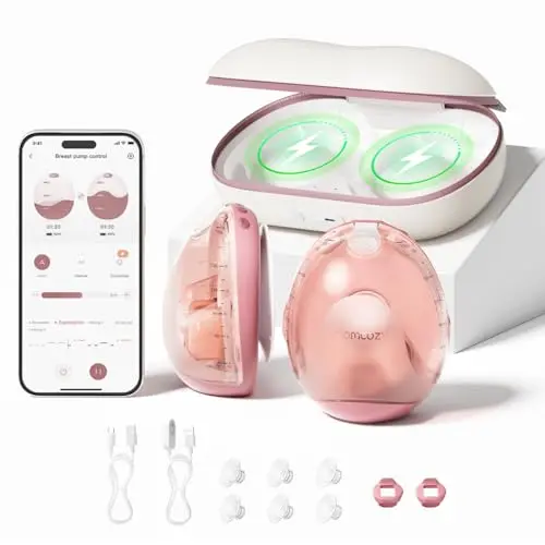 Momcozy Air 1 ultra-slim breast pump with transparent top and wireless charging