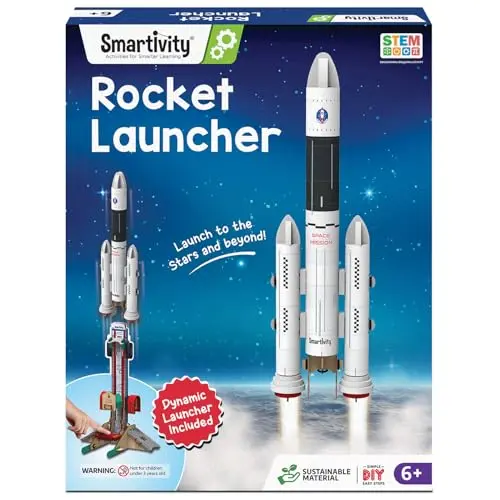 Smartivity Rocket Launcher STEM kit with wooden rocket and launcher