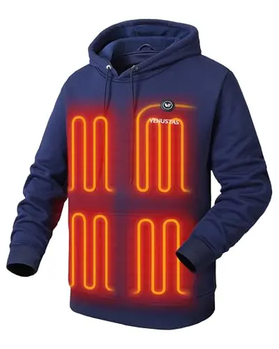 Venustas navy pullover heated hoodie with battery