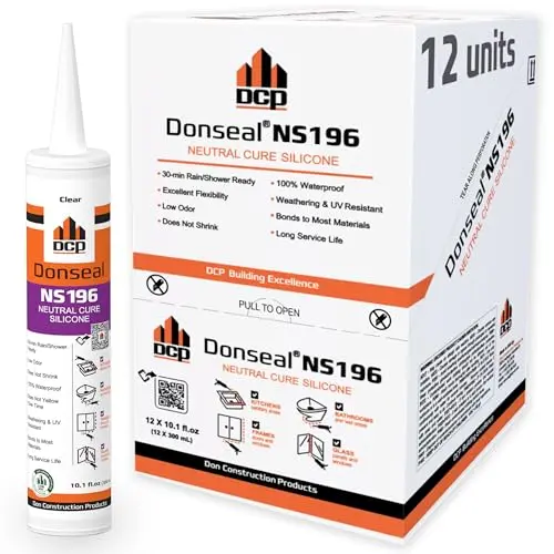 DCP Donseal NS196 Silicone Caulk Sealant clear in a 12-pack of cartridges