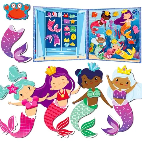 Quokka Magnetic Dress-Up Dolls Mermaids set with magnetic pieces and doll