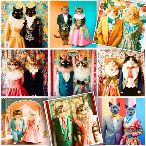 Better Me Classy Cats 500-piece square jigsaw puzzle with well-dressed kittens