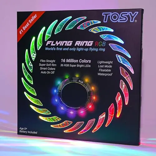 TOSY Flying Ring with multicolored LED lights glowing