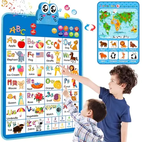 Niwoed electronic interactive double-sided alphabet and number wall chart