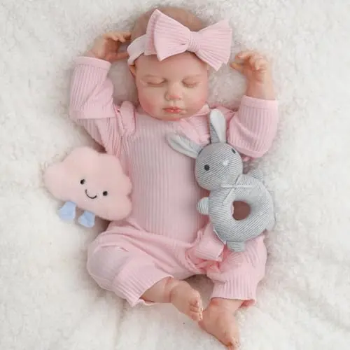 SPICIMOMO 18-inch realistic awake reborn baby doll with feeding accessories and gift box