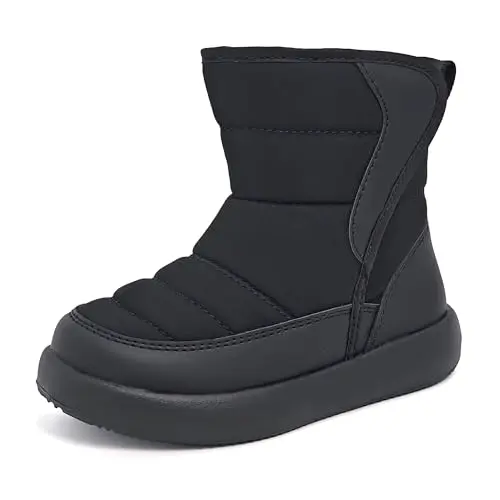 Umerigo toddler snow boots with pull-on design in black