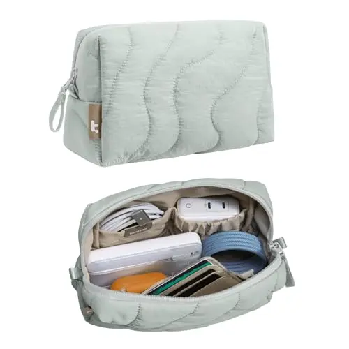 Tomtoc Terra-A27 soft puffy organizer in Lakeshore color, showing a minimalist, elegant design.