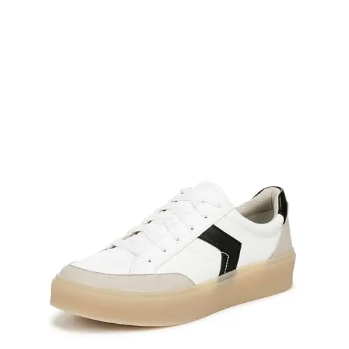 Dr. Scholl's Madison white lace-up sneaker on a wooden floor