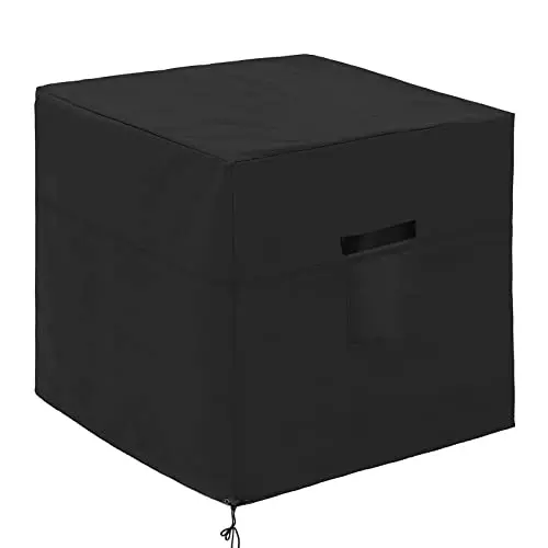 Little World heavy-duty outdoor air conditioner cover in black