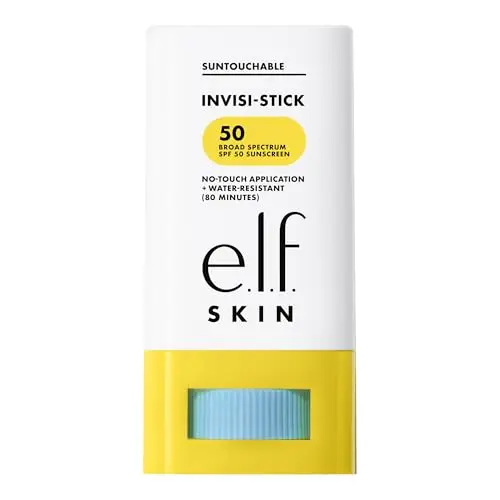 e.l.f. Suntouchable Invisi-Stick SPF 50 sunscreen stick in clear packaging