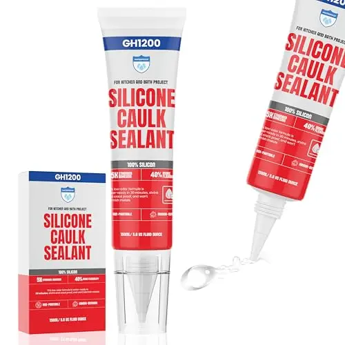 GH1200 clear silicone sealant in a squeeze tube