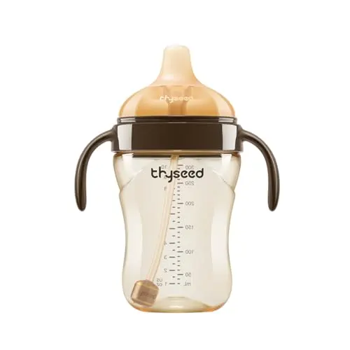 Thyseed infant weighted straw sippy cup with handles