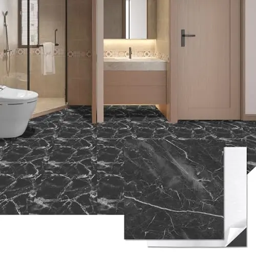 ART3D Dark Marble 12x12 inch vinyl floor tiles