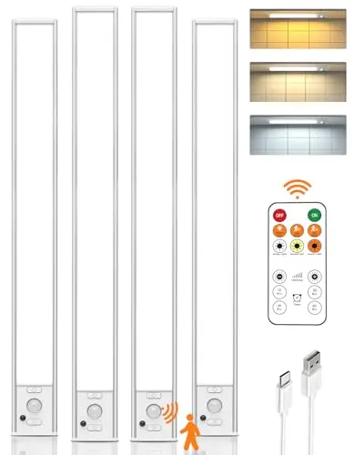 LENOMA 4-pack of wireless LED light bars with remote control.