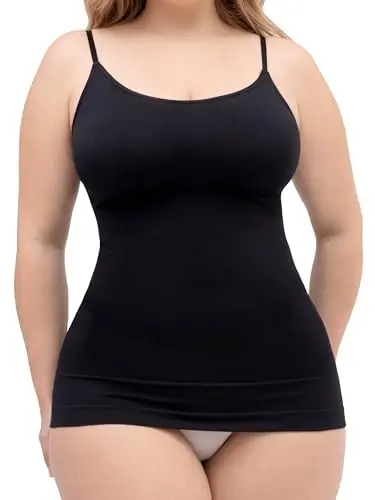 WAISTLINE women's compression tank top with thin adjustable straps for tummy control