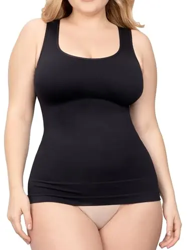WAISTLINE women's compression tank top with wide straps for tummy control