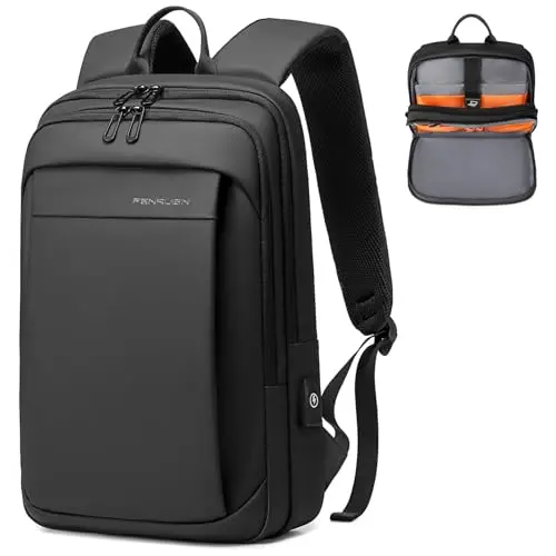 FENRUIEN Slim Black Laptop Backpack