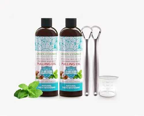 Green Cosmos Natural Coconut Mint Pulling Oil bottle