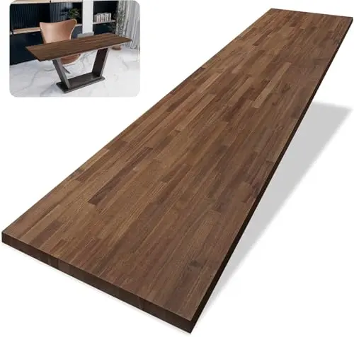 Howizz dark walnut-stained acacia slim table top