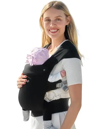 GROWNSY structured baby carrier with head support in black