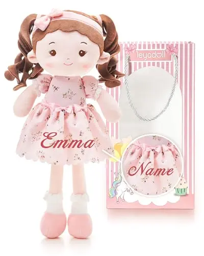 LeyaDoll personalized 16-inch Christmas Special baby doll with embroidered name