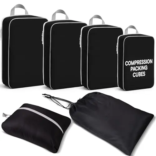 AMHARBOR compression packing cubes set in black