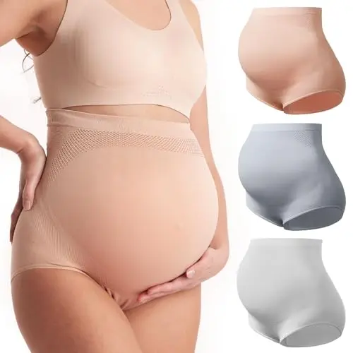 Momcozy Women's Seamless High Waist Maternity Underwear 3 Pack