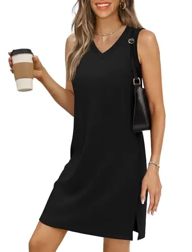 BKRIVE v-neck sleeveless sundress with side splits for travel