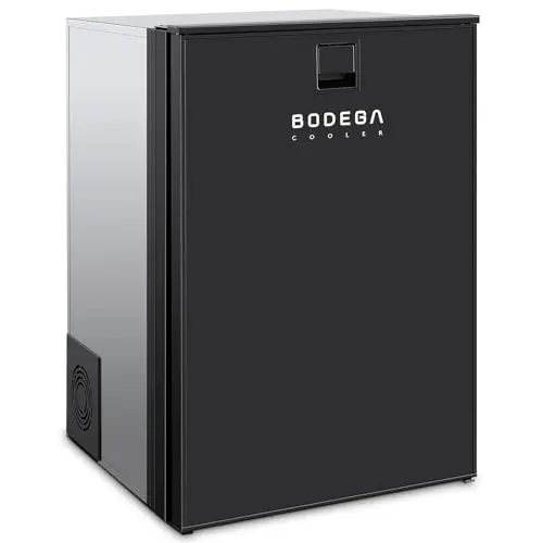 Bodega 116.2Quart Tower RV Refrigerator in black freestanding design