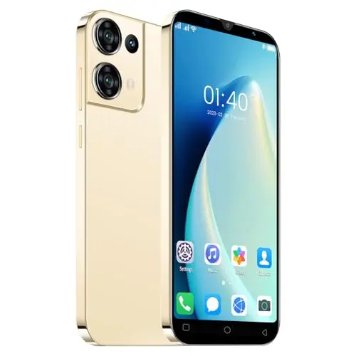 TalkCeLL Reno9pro basic Android phone in gold with dual SIM slots