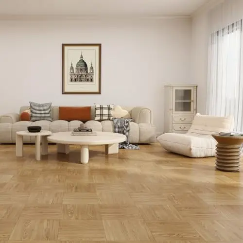 Florexp light brown wood grain self-adhesive square vinyl tiles