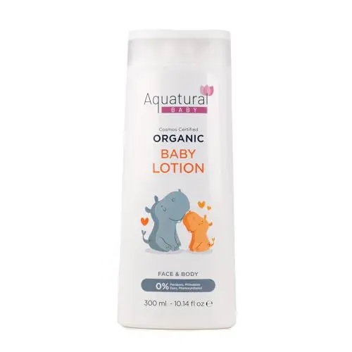 Aquatural Organic Baby Lotion bottle with lavender