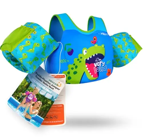 AEOCOO Cool Dino Puddle Float Jumper with arm floaties