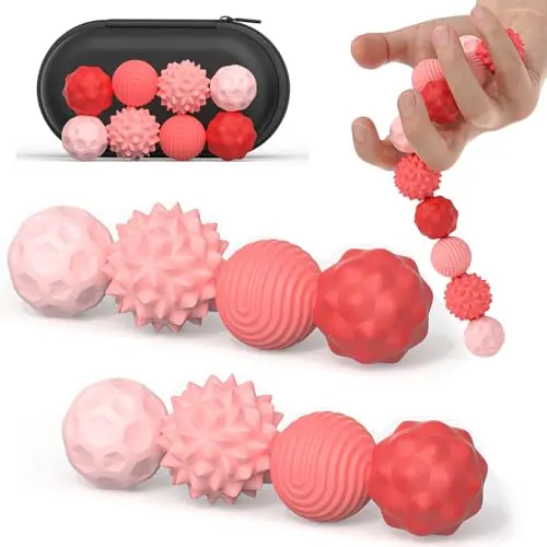 FULIAN 8-piece silicone magnetic fidget balls with textured surfaces