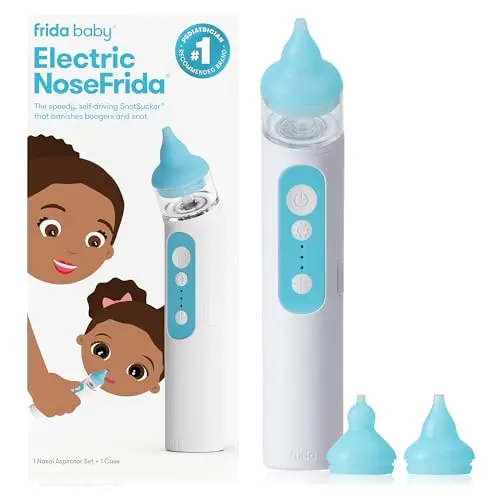 Frida Baby Electric NoseFrida white nasal aspirator with 3 suction levels and silicone tips